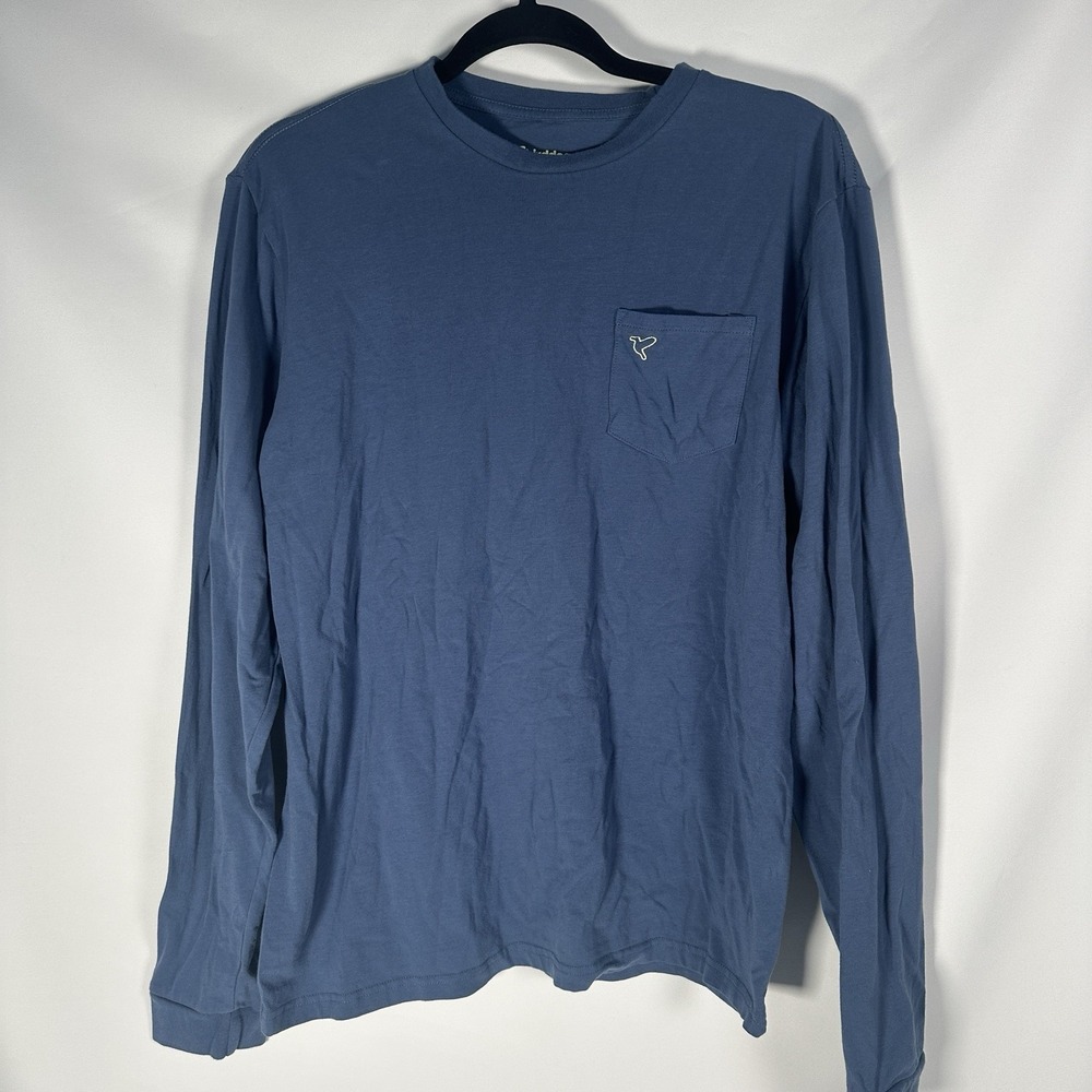 Birddogs T‎ Shirt Mens L Blue Cotton Poly Stretch Activewear Pocket